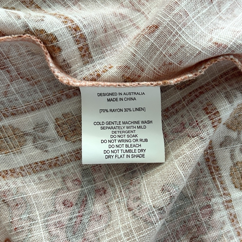 Paper Heart Small Orange Multicolor Floral Paisley Rayon Linen Maxi Dress NWOT - Picture 13 of 14